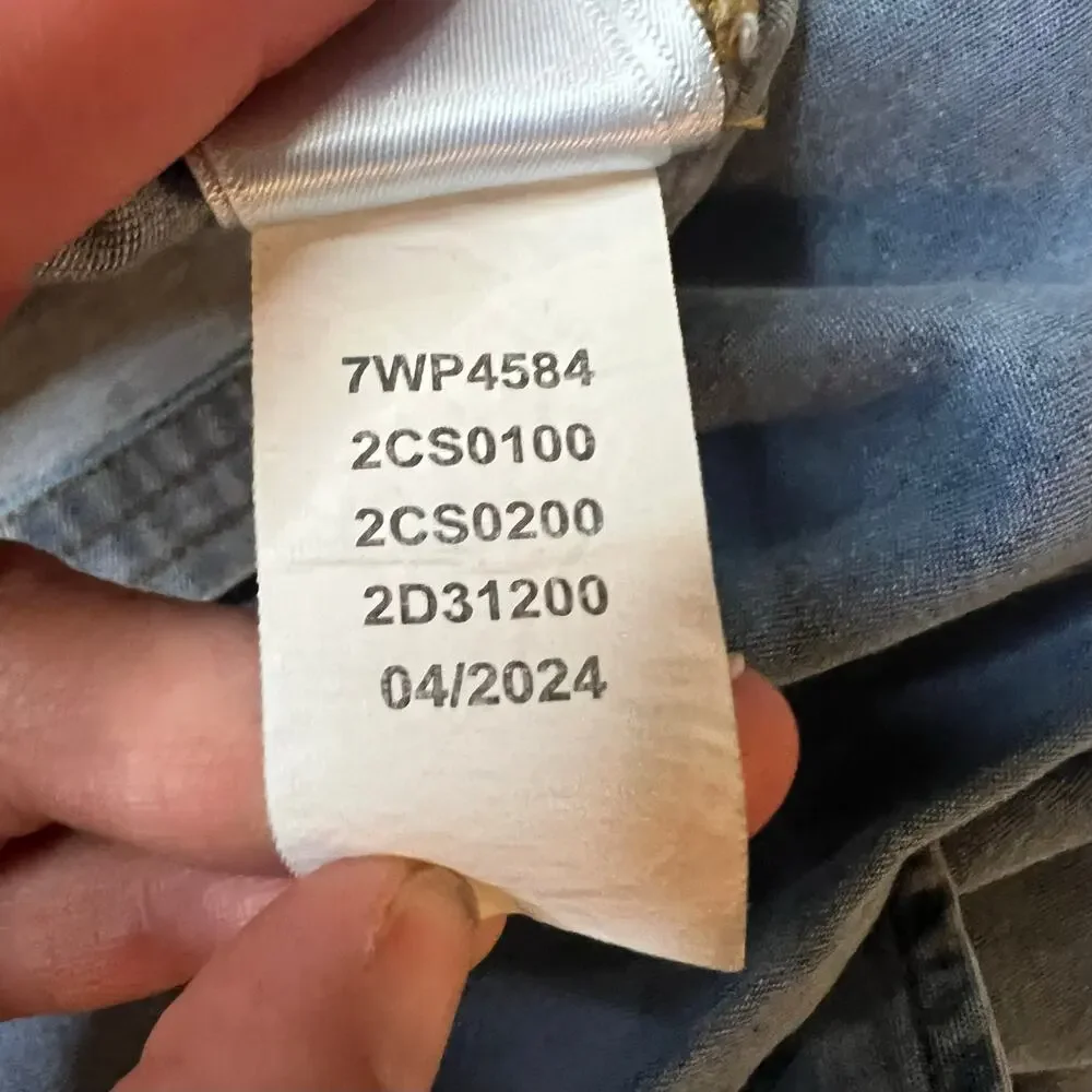 NWT, Lucky Brand Denim High Low Blouse, 3/4 Puff Sleeve, V Neck, Blue, Med - Picture 8 of 8